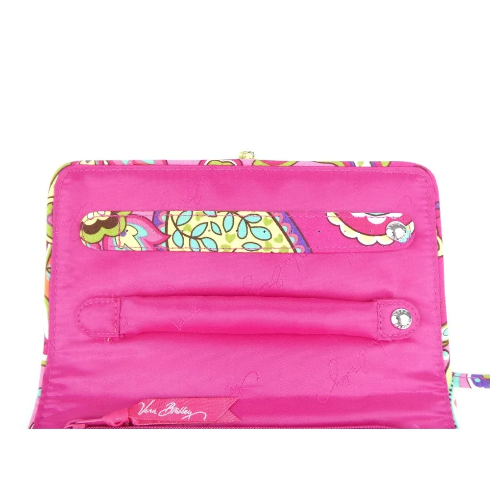 Vera Bradley Pink Swirls All Wrapped Up Jewelry Organizer